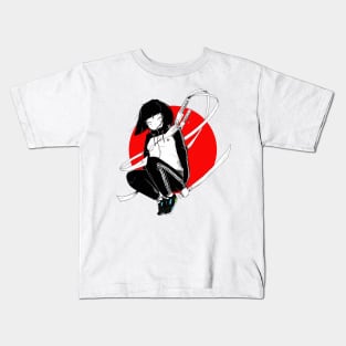 Japanese Samurai Girl Urban Fashion Style Kids T-Shirt